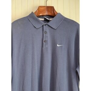 Nike Dri-fit Polo Shirt Mens Size XL Blue Casual Wear Sporty Button-up